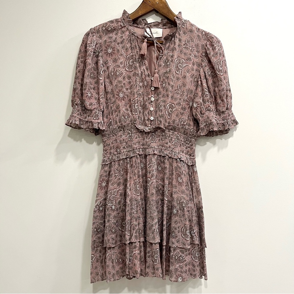 Cleobella Pink Paisley Tiered Mini Dress